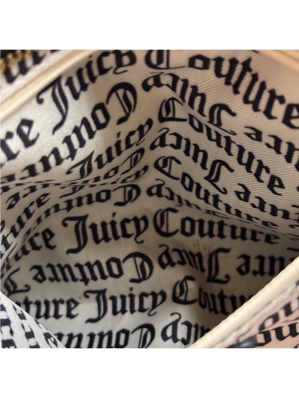 Juicy Couture Black Tote with Pink Rose Panels and Gold Logo Charm - Picture 10 of 12